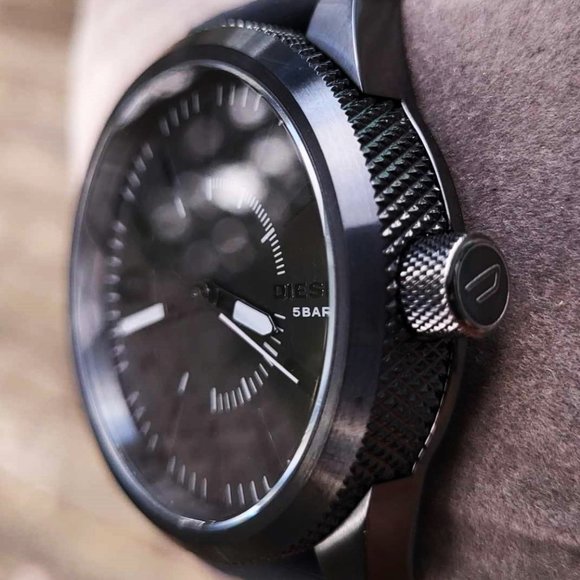 NEW DIESEL RASP DZ1807 BLACK SILICONE STRAP QUARTZ MEN WATCH NO BOX AND … - Picture 6 of 8